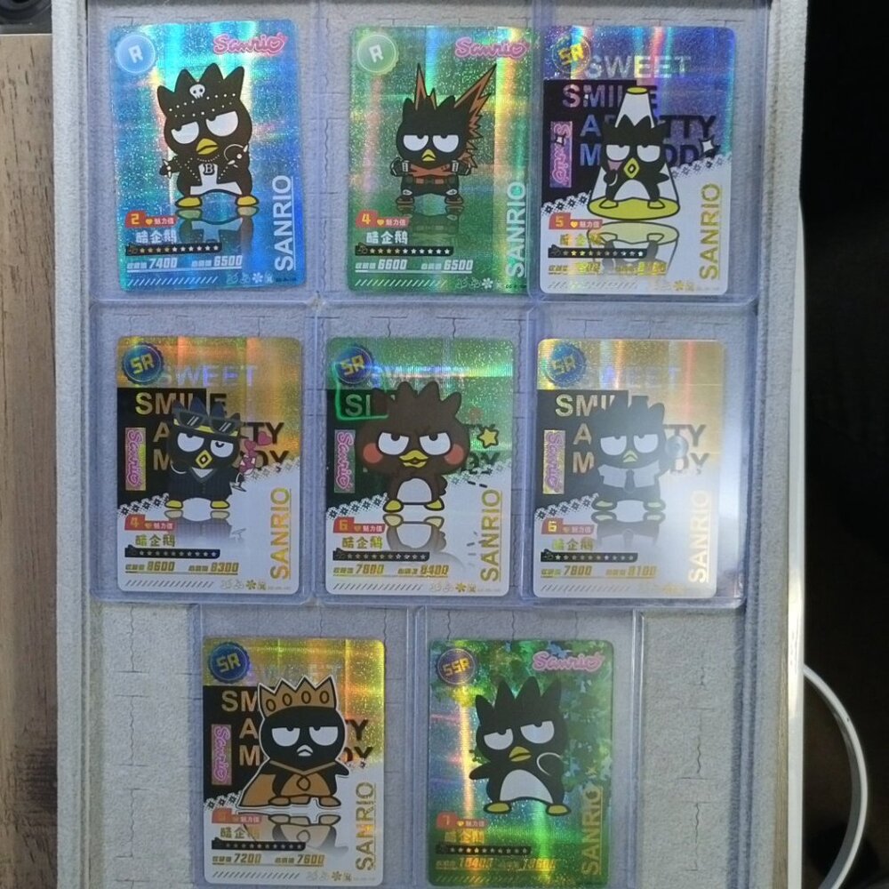 Sanrio Batz-Maru Wave 6 Booser Set - 8 Piece With Top Load Sleeve - Picture 1 of 13